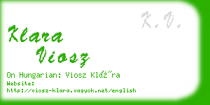 klara viosz business card